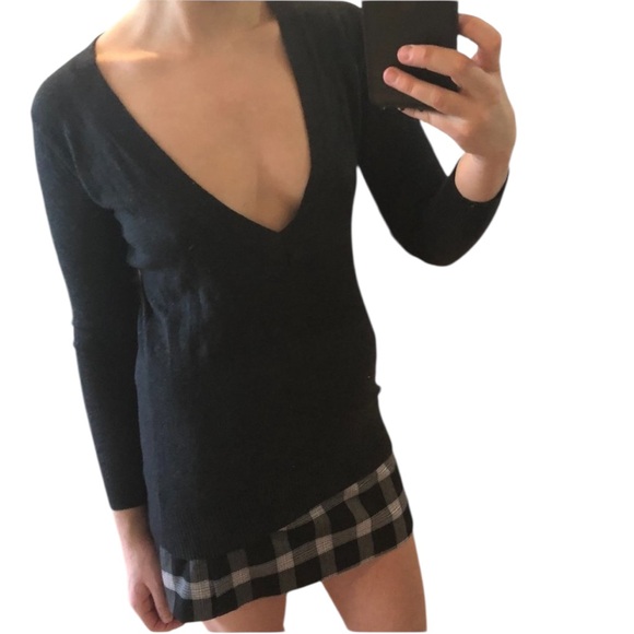 VINTAGE 90s A. BYER Red Black White Plaid Clueless Prep Mini Skirt w/ Side Slit - Picture 9 of 16